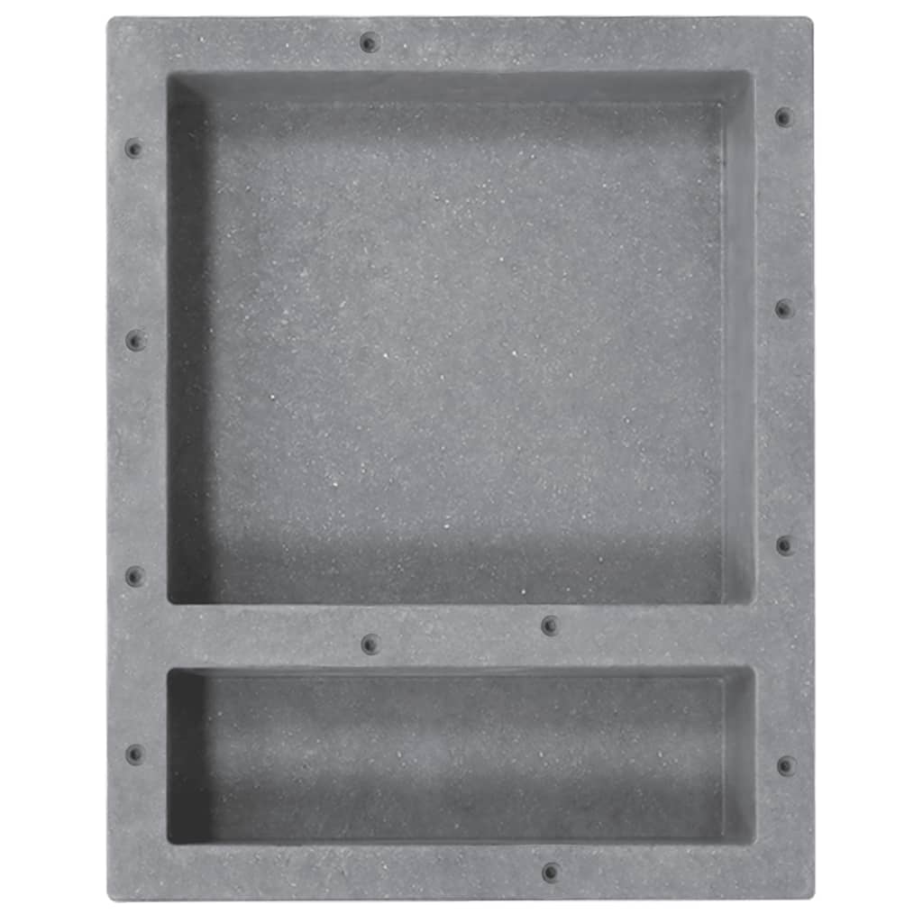 Shower Niche with 2 Compartments Matt Grey 41x51x10 cm