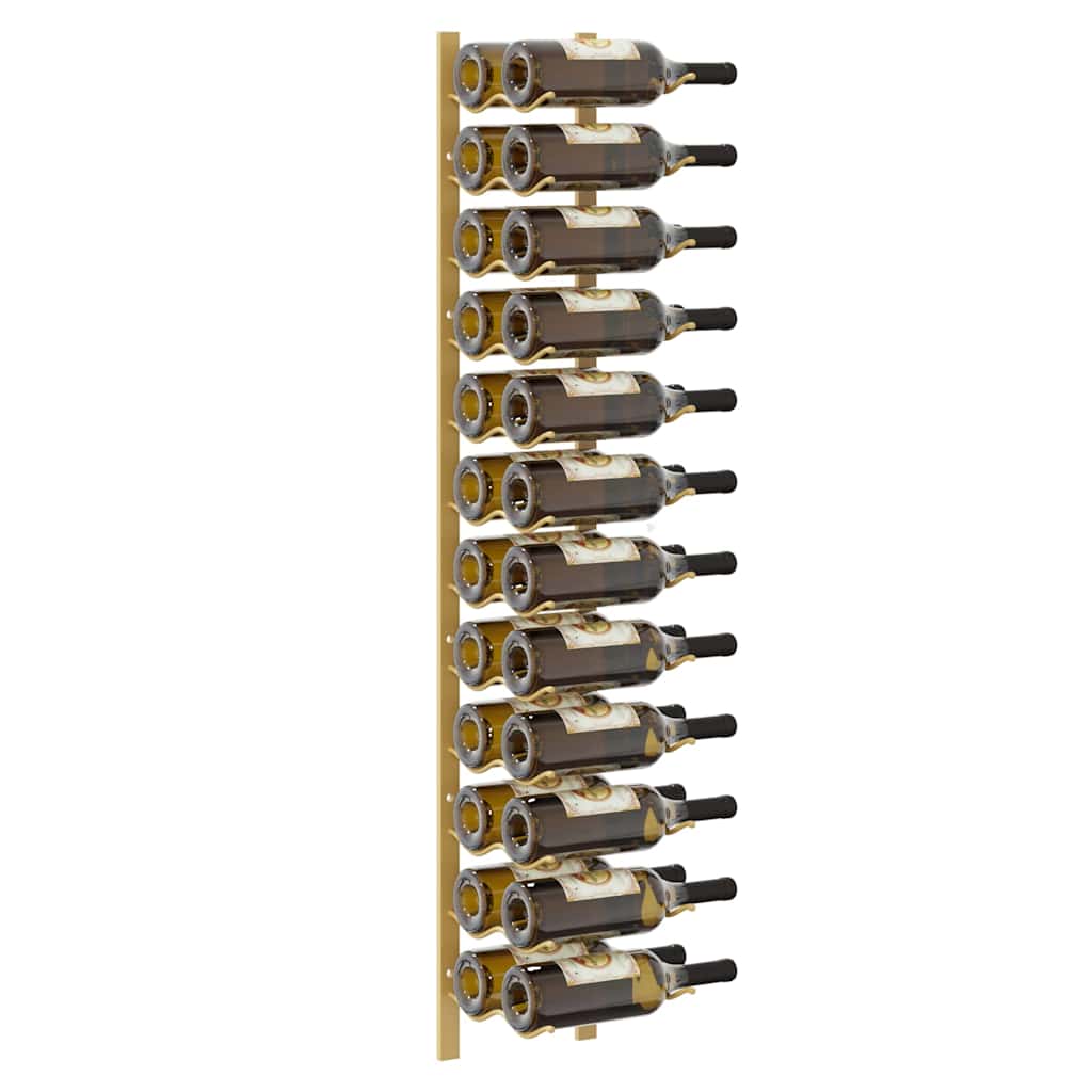 Wall Mounted Wine Rack for 24 Bottles Gold Iron