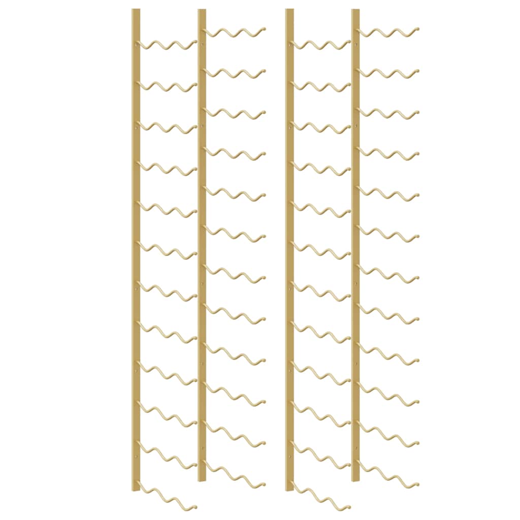 Wall Mounted Wine Rack for 36 Bottles 2 pcs Gold Iron