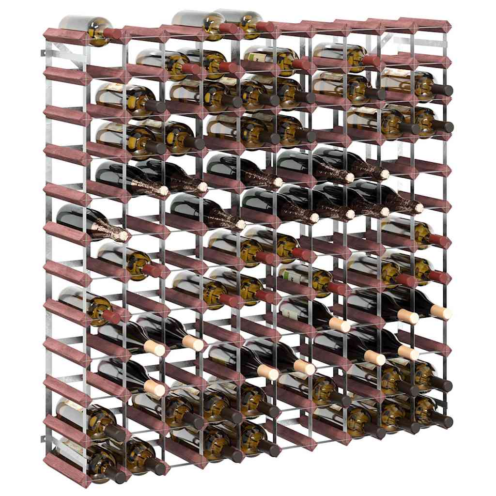 Wine Rack for 120 Bottles Brown Solid Wood Pine