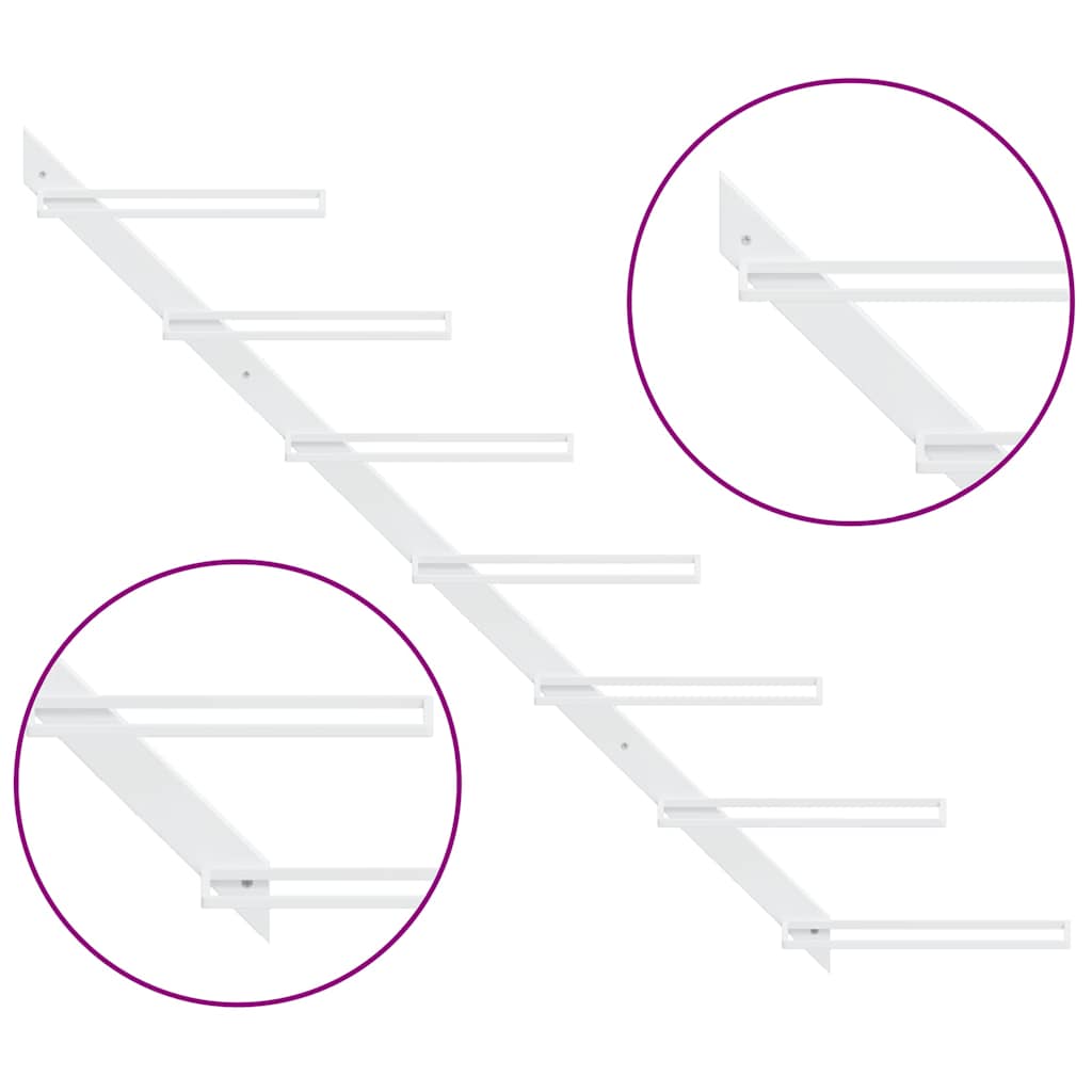 340896 vidaXL Wall-mounted Wine Rack for 7 Bottles White Metal