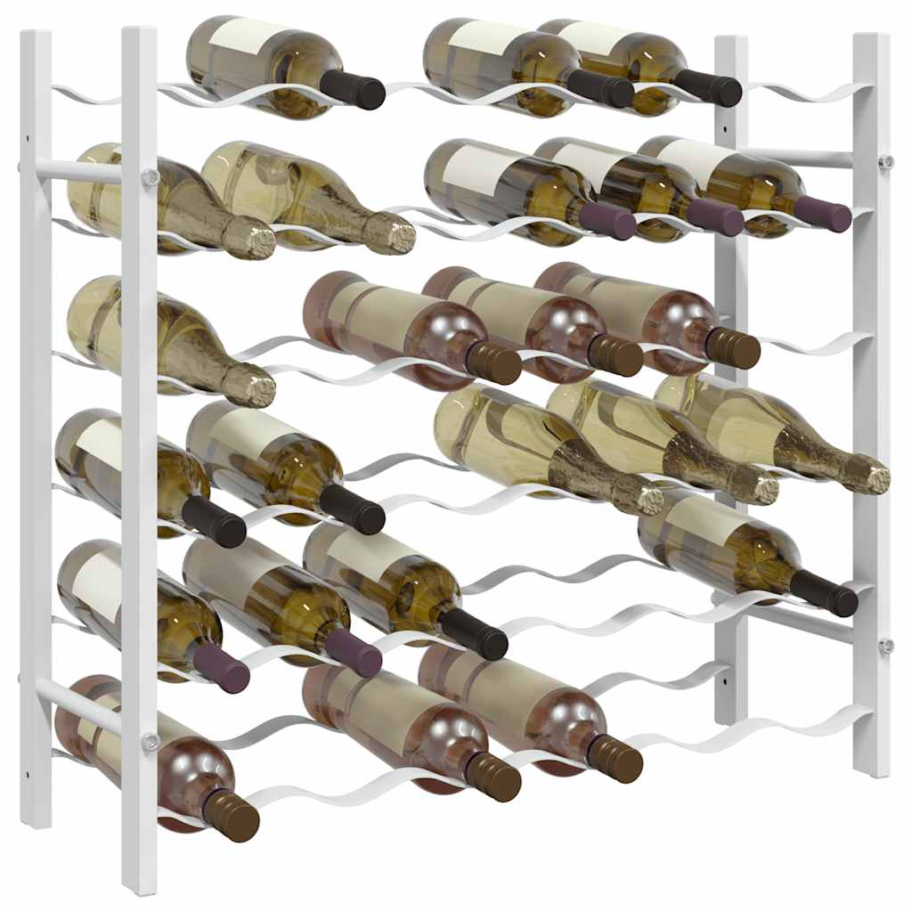 Wine Rack for 36 Bottles White Metal