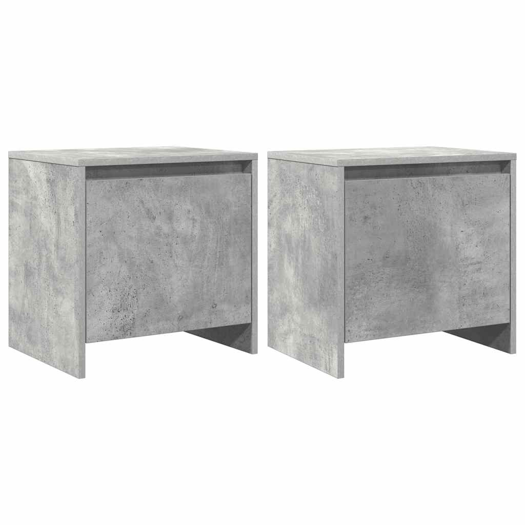 Bedside Cabinets 2 pcs Concrete Grey 45x34x44.5 cm Engineered Wood