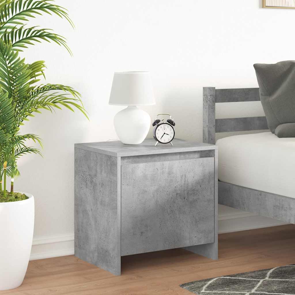 Bedside Cabinets 2 pcs Concrete Grey 45x34x44.5 cm Engineered Wood