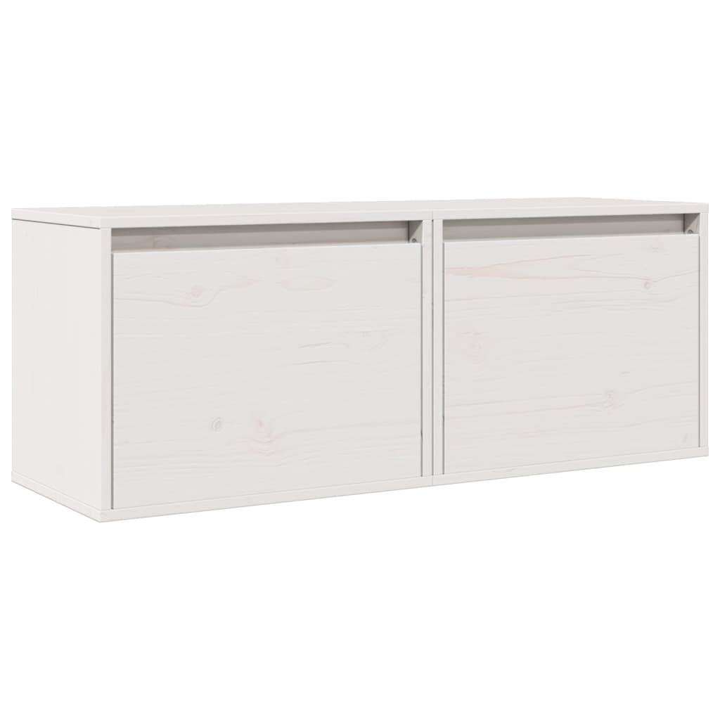 Wall Cabinets 2 pcs White 45x30x35 cm Solid Pinewood