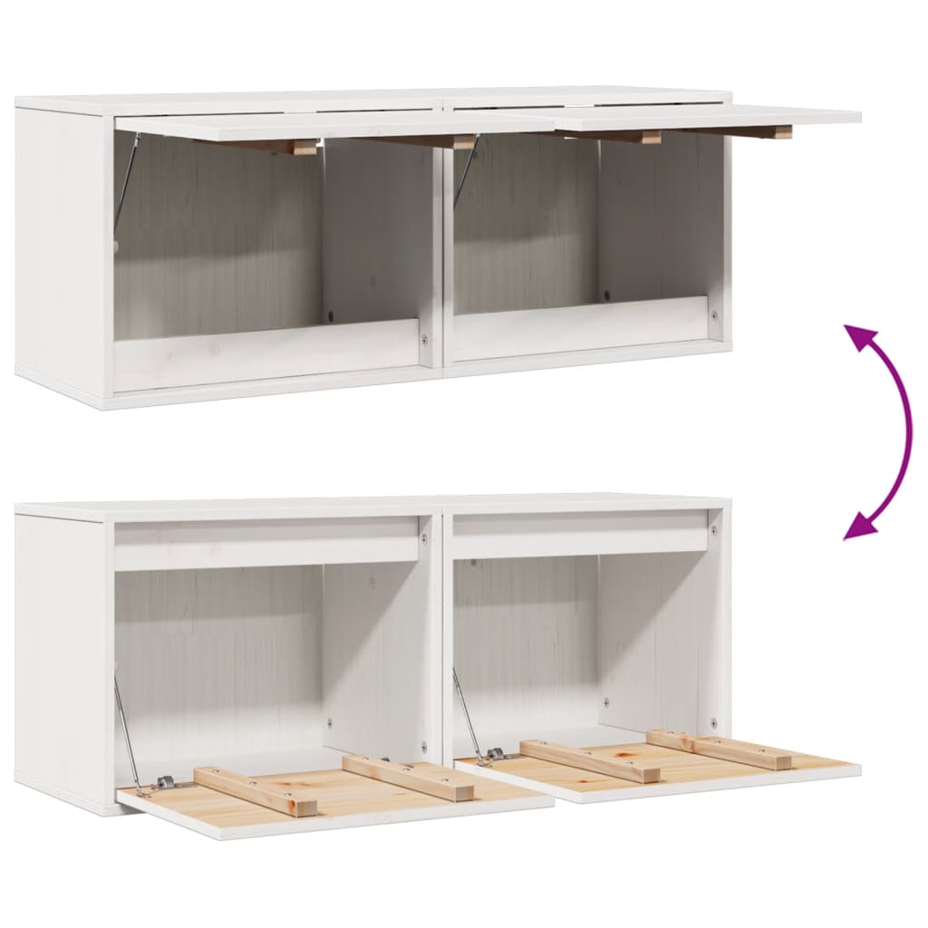 Wall Cabinets 2 pcs White 45x30x35 cm Solid Pinewood
