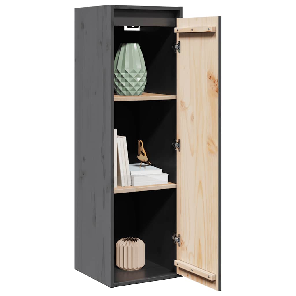 Wall Cabinets 2 pcs Grey 30x30x100 cm Solid Pinewood