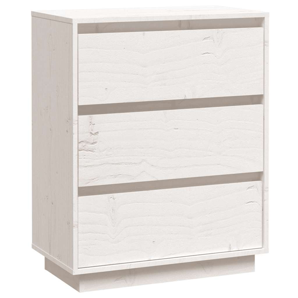 Sideboard White 60x34x75 cm Solid Wood Pine
