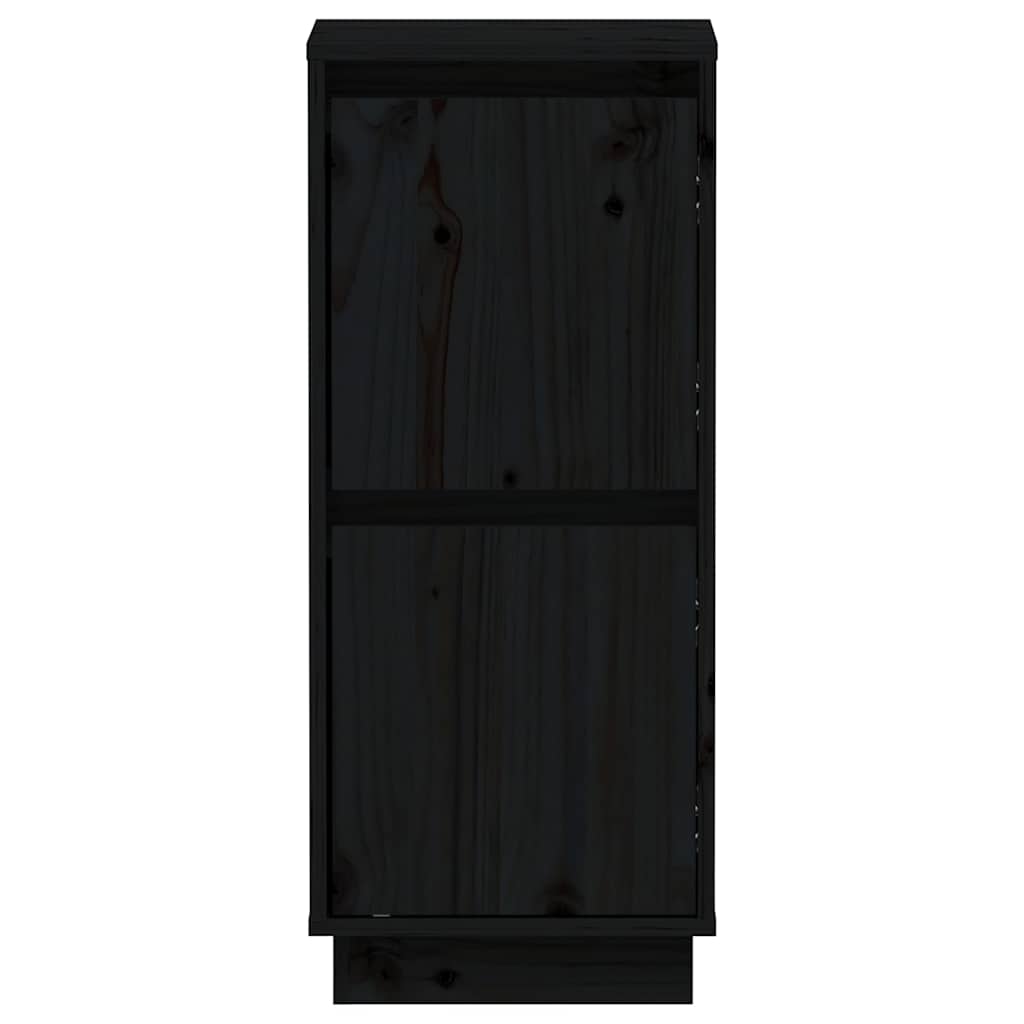 Sideboards 2 pcs Black 31.5x34x75 cm Solid Wood Pine