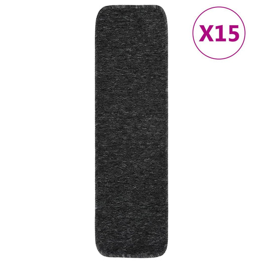 Anti Slip Stair Mats 15 pcs 75x20 cm Anthracite Rectangular