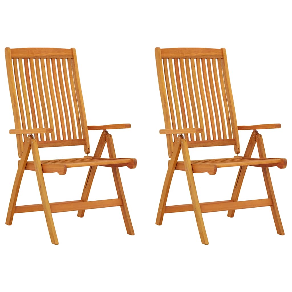 Folding Chairs 2 pcs Solid Wood Eucalyptus