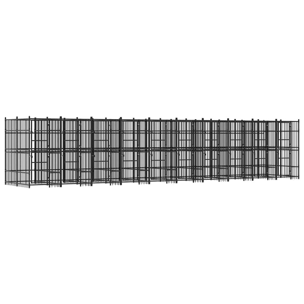 Outdoor Dog Kennel Steel 18.43 m²