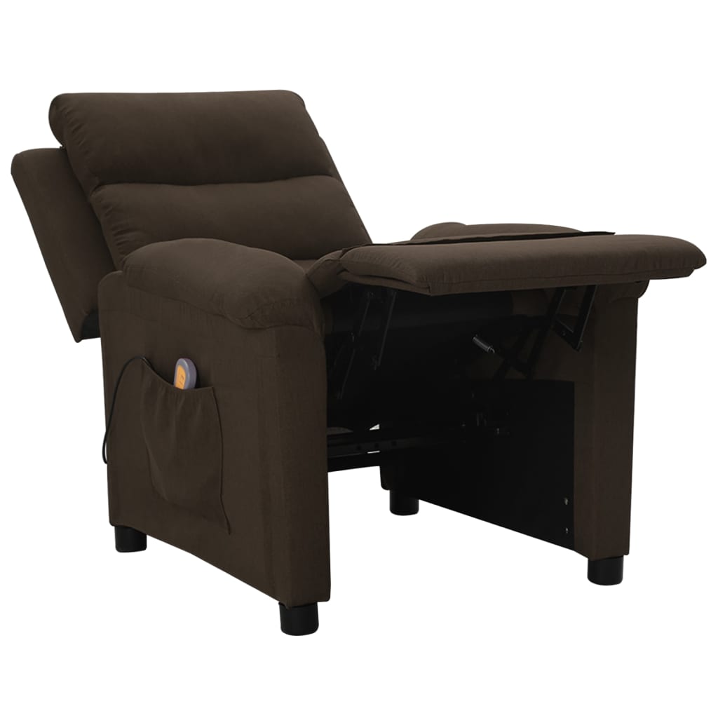 Massage Chair Dark Brown Fabric