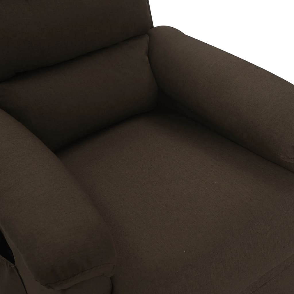 Massage Chair Dark Brown Fabric