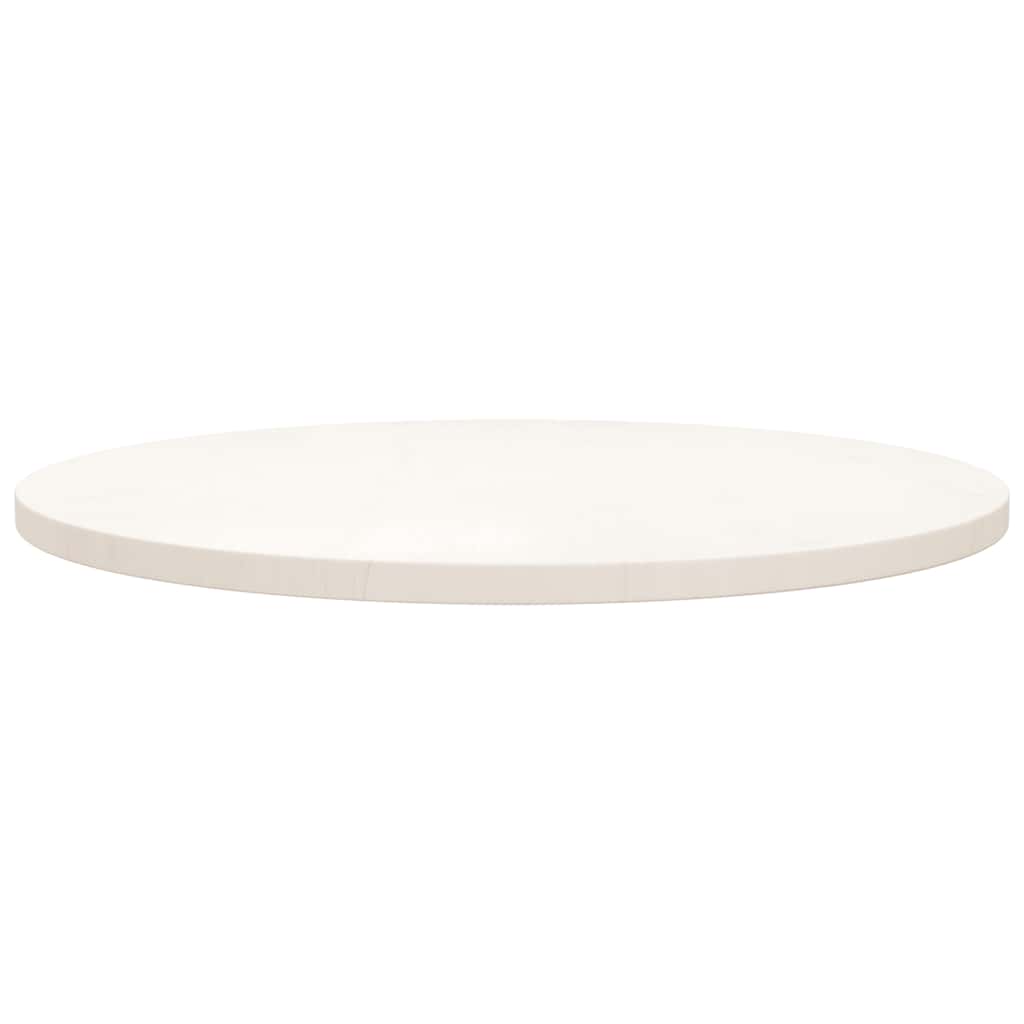 Table Top White Ø70x2.5 cm Solid Wood Pine
