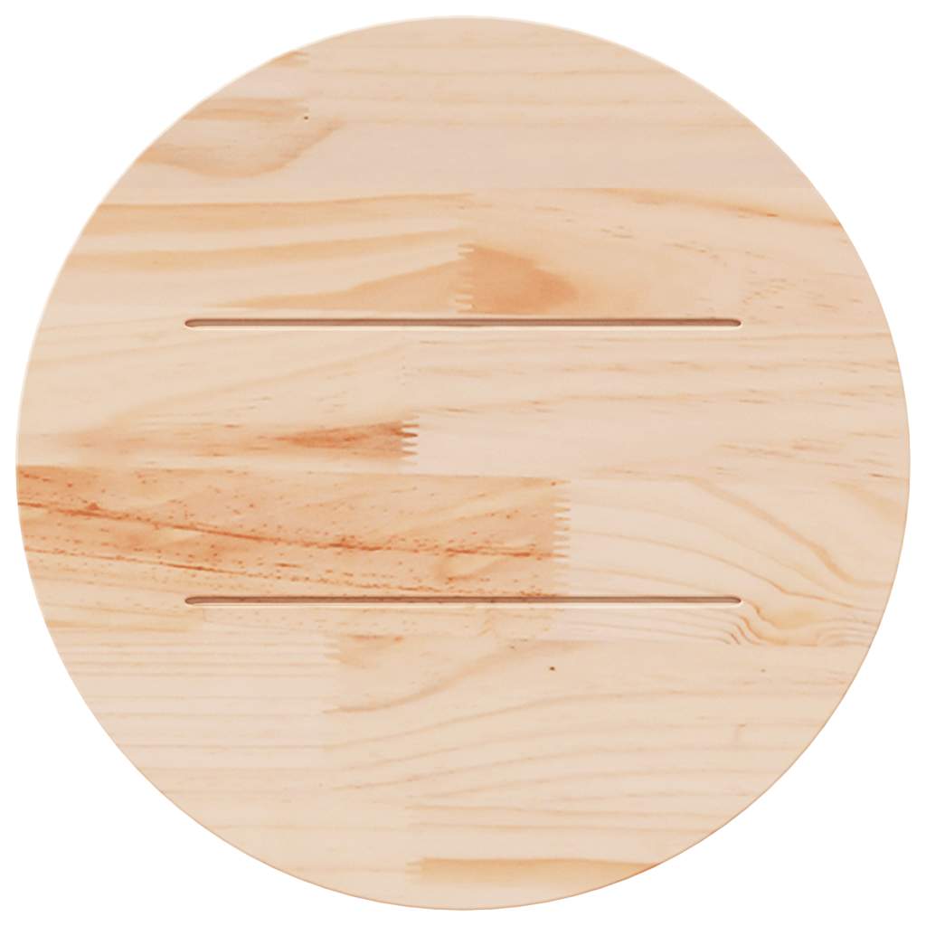Table Top White Ø70x2.5 cm Solid Wood Pine