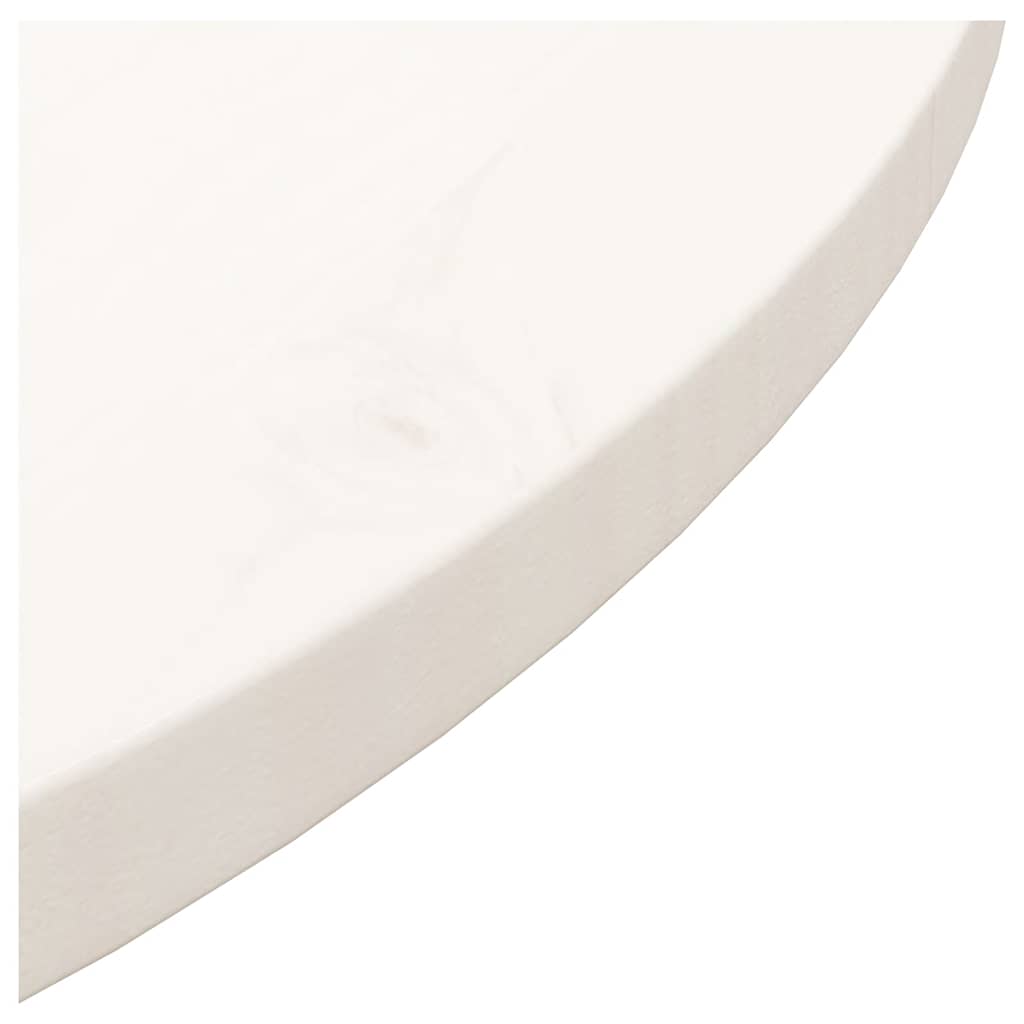 Table Top White Ø70x2.5 cm Solid Wood Pine