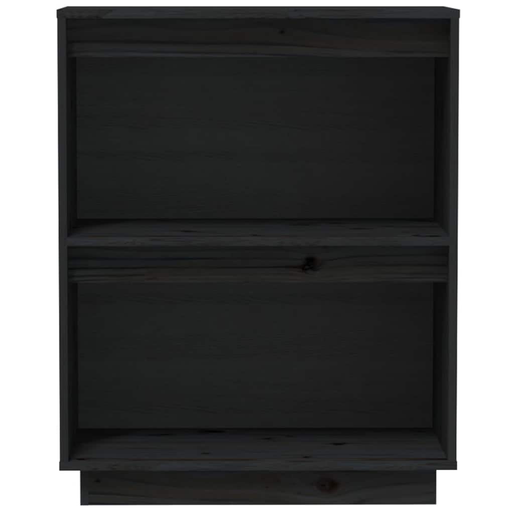 Console Cabinet Black 60x34x75 cm Solid Wood Pine