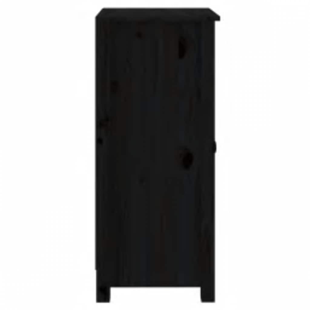 Sideboards 2 pcs Black 39x35x80 cm Solid Wood Pine