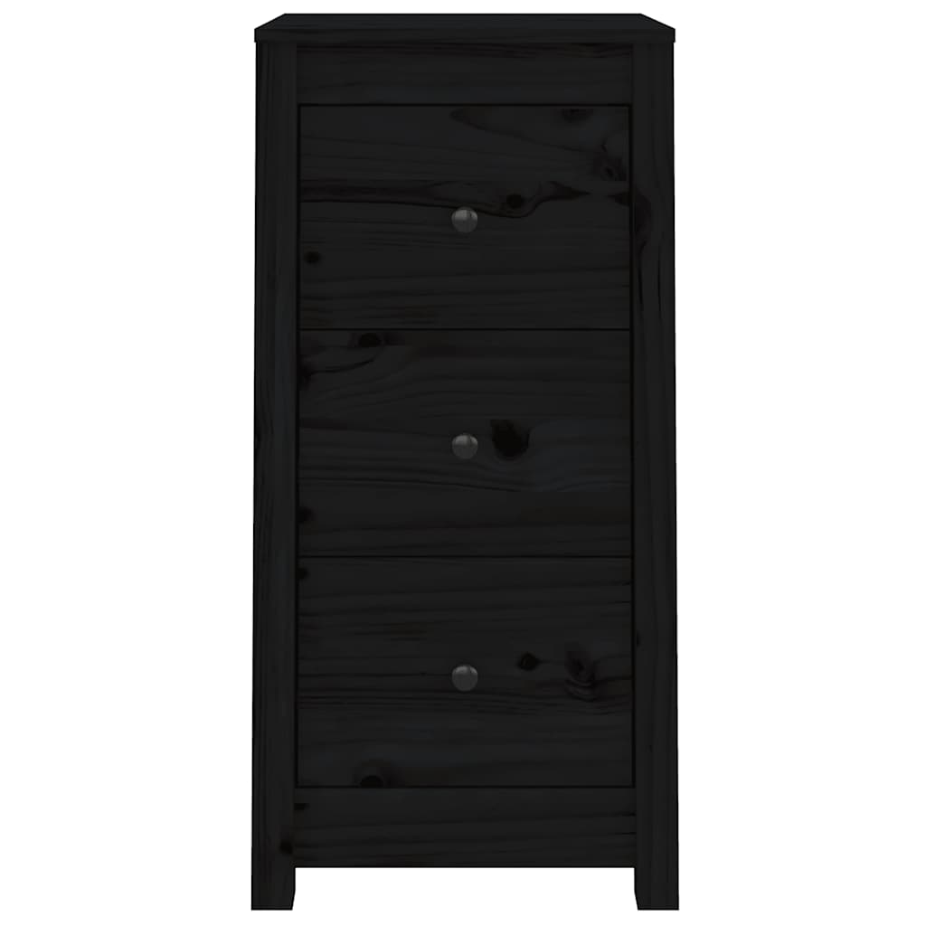 Sideboards 2 pcs Black 40x35x80 cm Solid Wood Pine