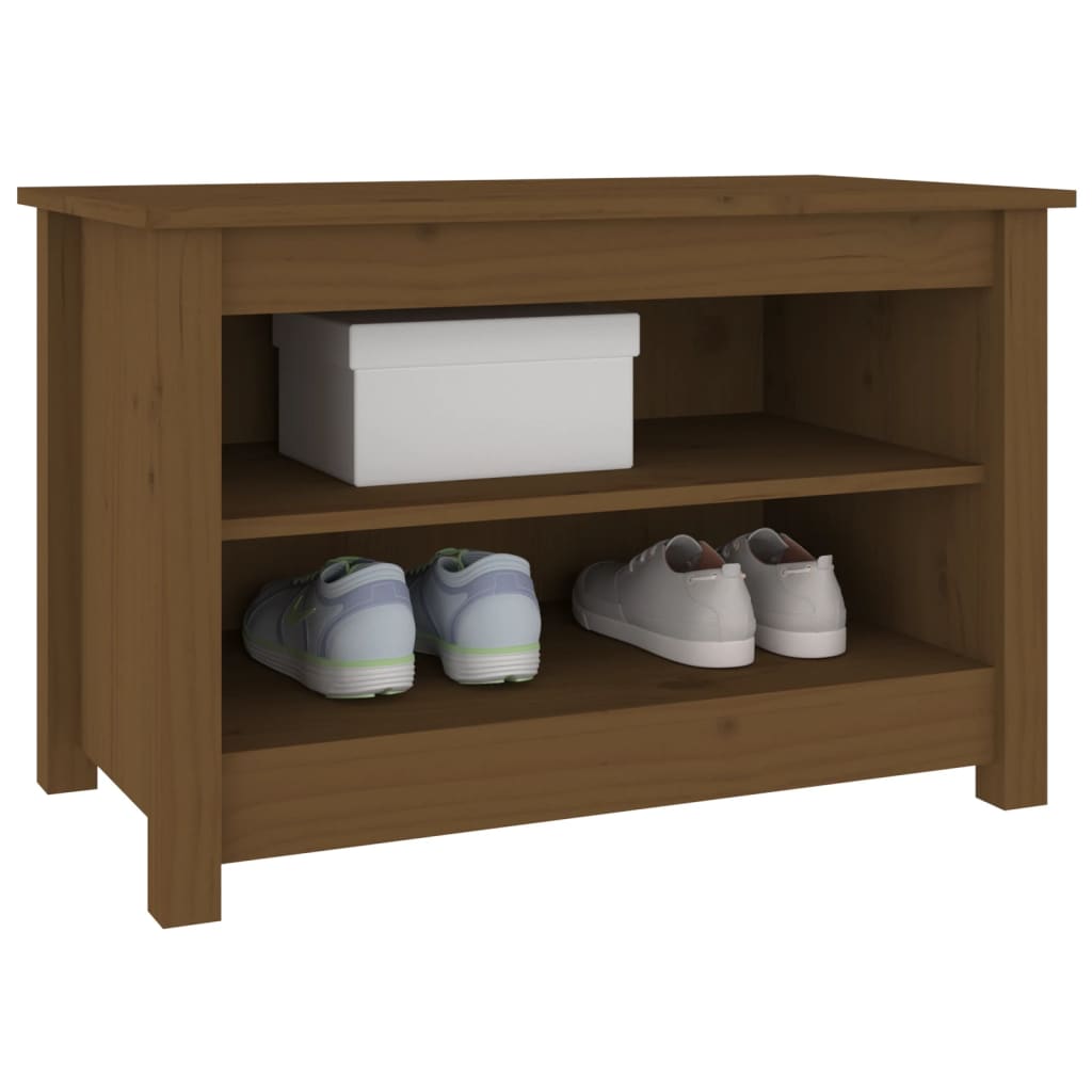 Shoe Bench Honey Brown 70x38x45,5 cm Solid Wood Pine