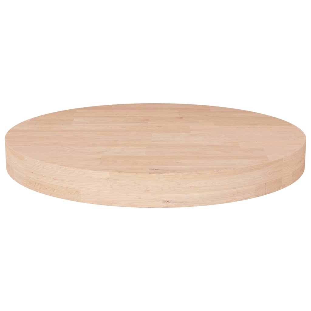 Round Table Top Ø30x4 cm Untreated Solid Wood Oak
