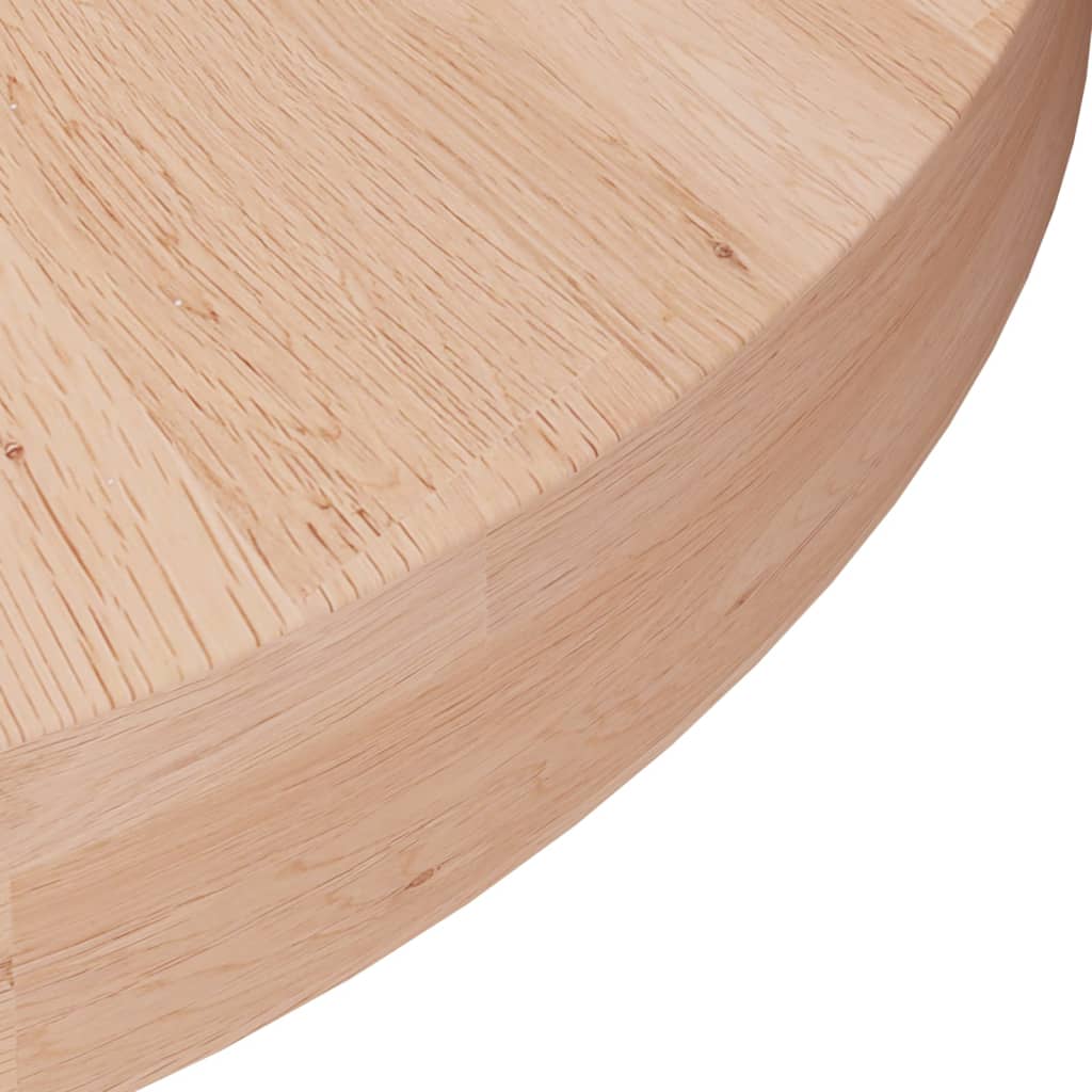 Round Table Top Ø50x4 cm Untreated Solid Wood Oak