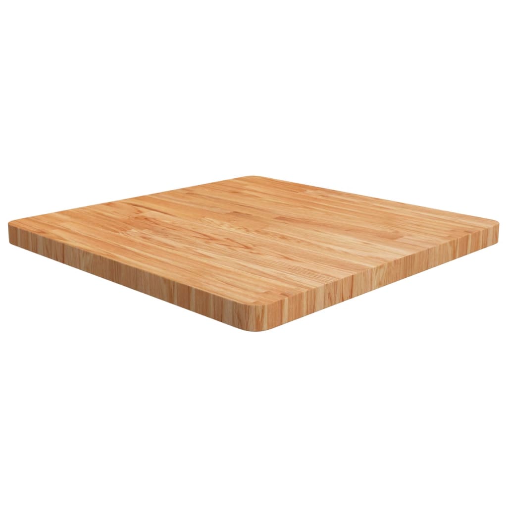 Square Table Top Light Brown 70x70x4cm Treated Solid Wood Oak