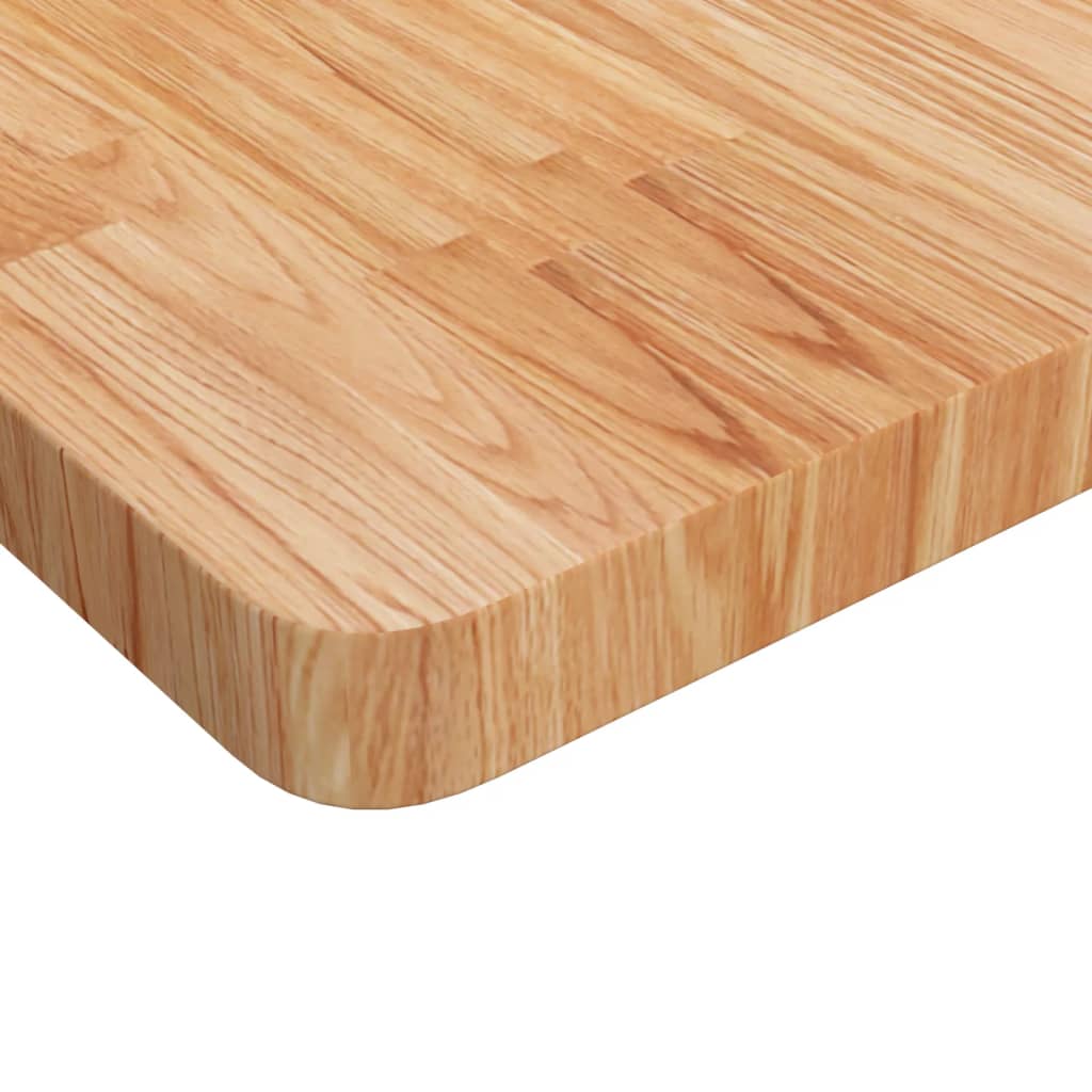 Square Table Top Light Brown 70x70x4cm Treated Solid Wood Oak