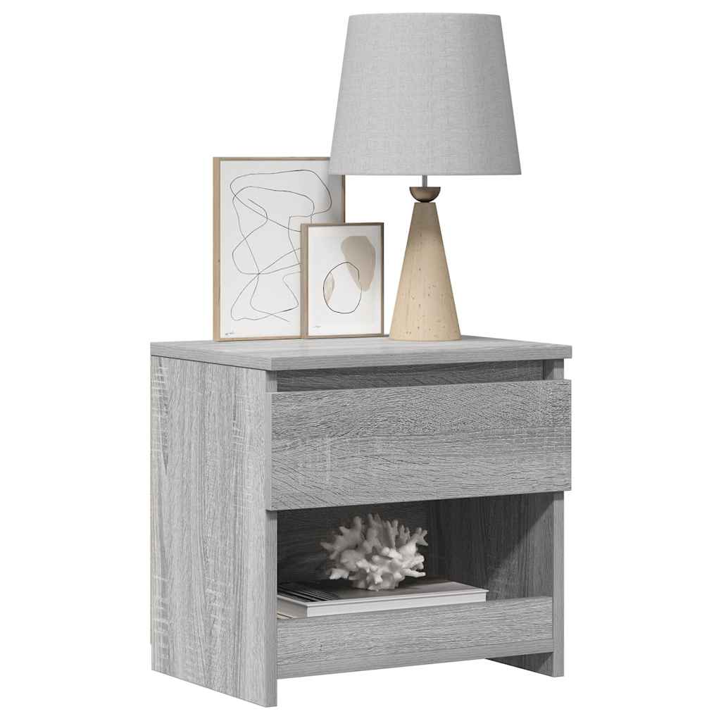 815132 vidaXL Bedside Cabinets 2 pcs Grey Sonoma 40x30x39 cm Engineered Wood