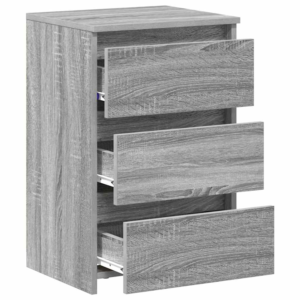 815174 vidaXL Bed Cabinets 2 pcs Grey Sonoma 40x35x62,5 cm Engineered Wood
