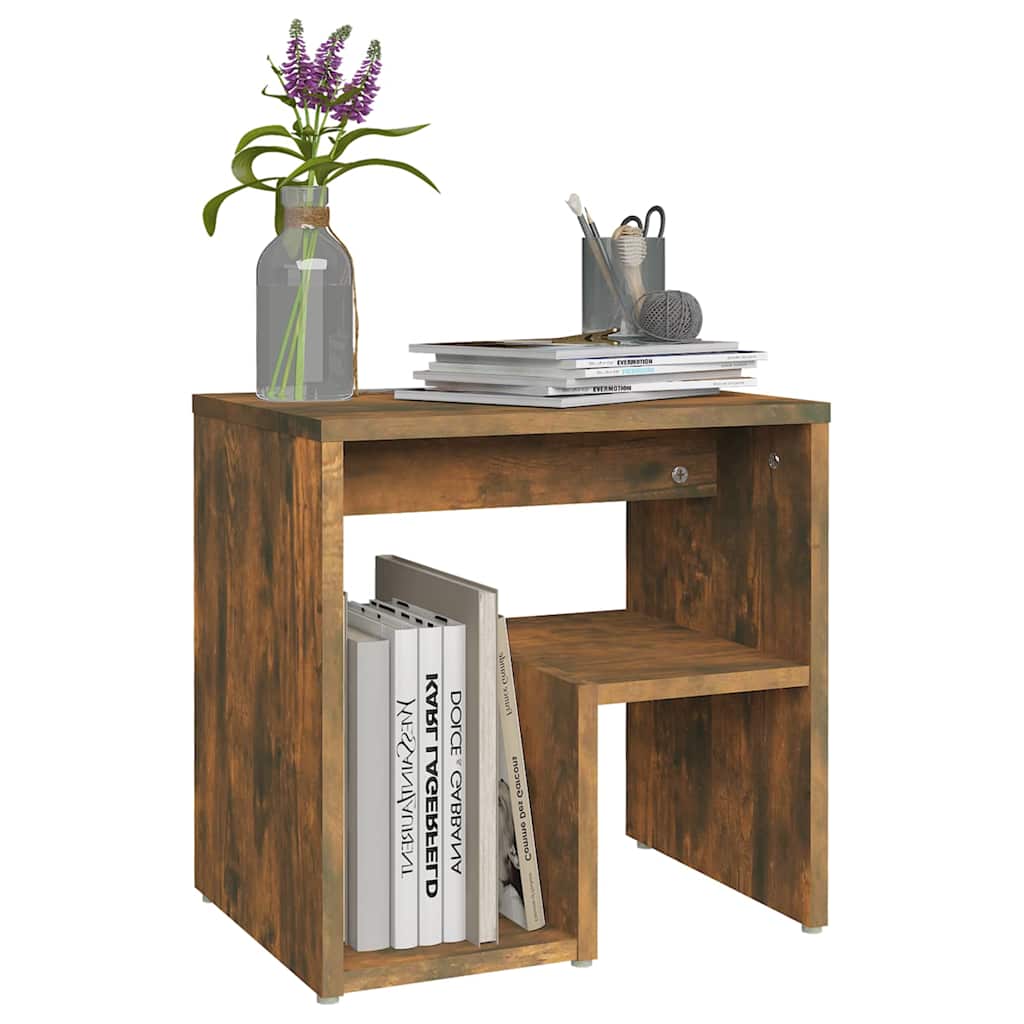 815178 vidaXL Bed Cabinets 2 pcs Smoked Oak 40x30x40 cm Engineered Wood