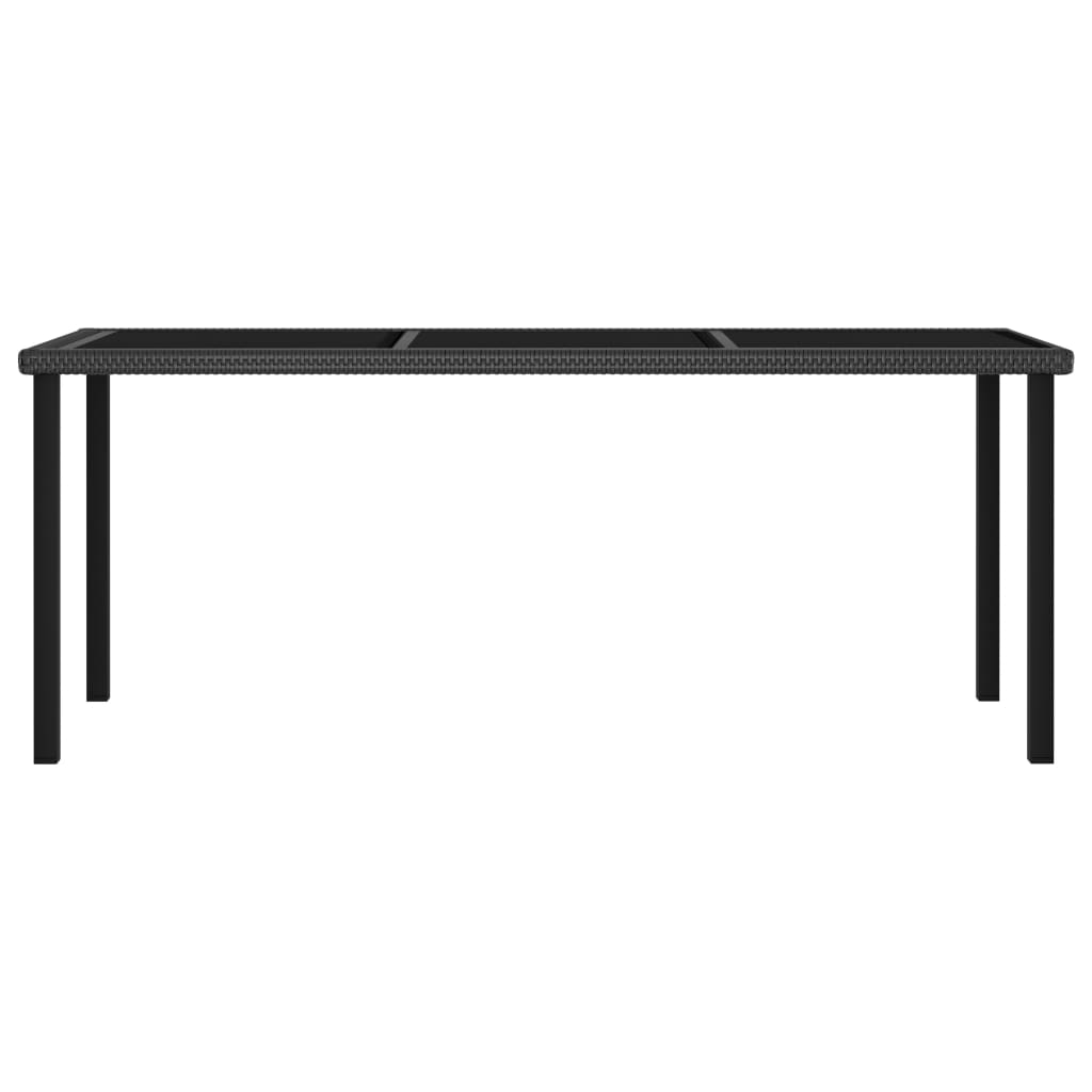9 Piece Outdoor Dining Set Poly Rattan Black