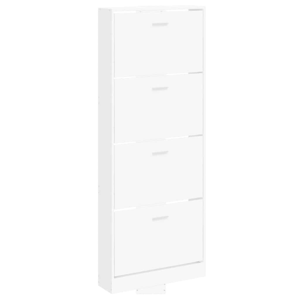 Shoe Cabinet White 59x17x150 cm Engineered Wood