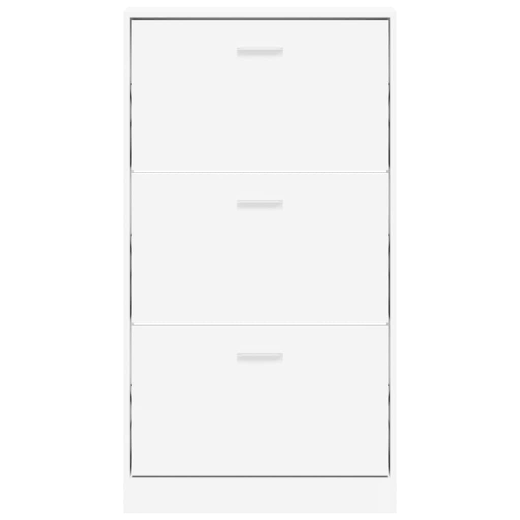 Shoe Cabinet White 59x17x108 cm Engineered Wood