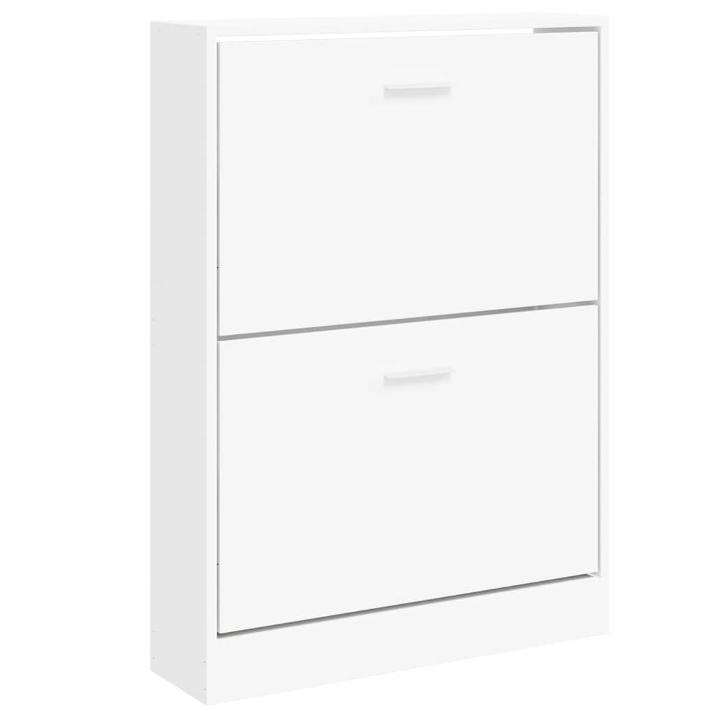 Shoe Cabinet White 59x17x81 cm Engineered Wood