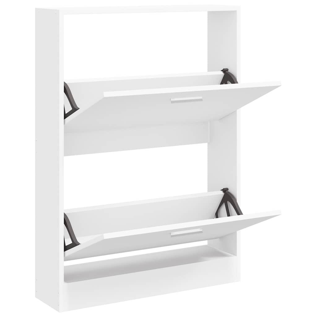 Shoe Cabinet White 59x17x81 cm Engineered Wood