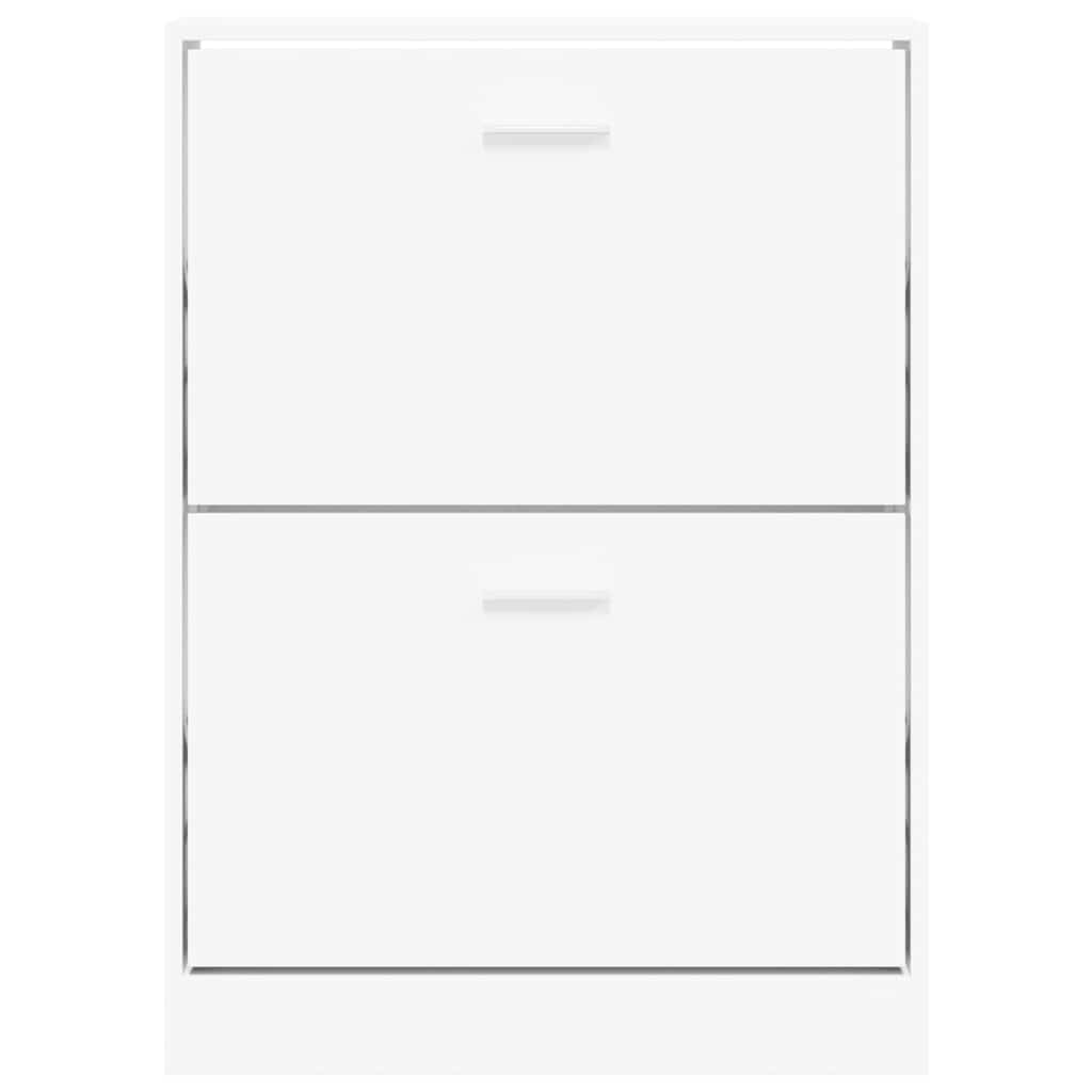 Shoe Cabinet White 59x17x81 cm Engineered Wood