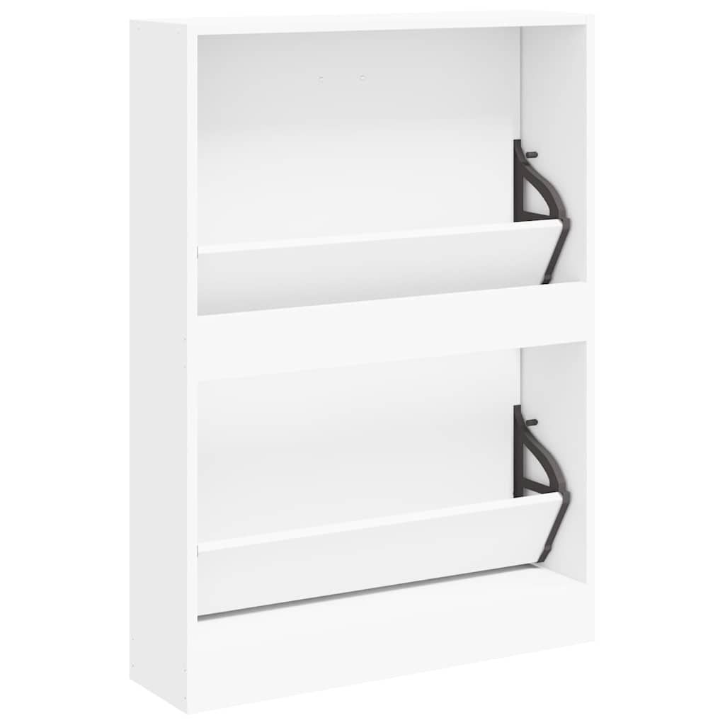 Shoe Cabinet White 59x17x81 cm Engineered Wood