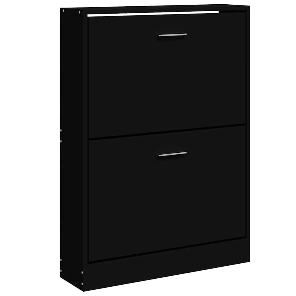 Shoe Cabinet Black 59x17x81 cm Engineered Wood