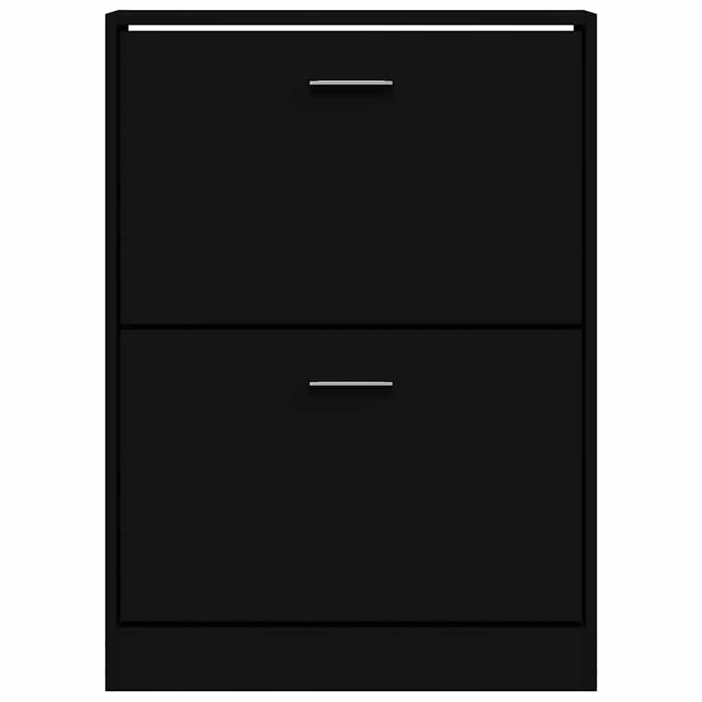 Shoe Cabinet Black 59x17x81 cm Engineered Wood