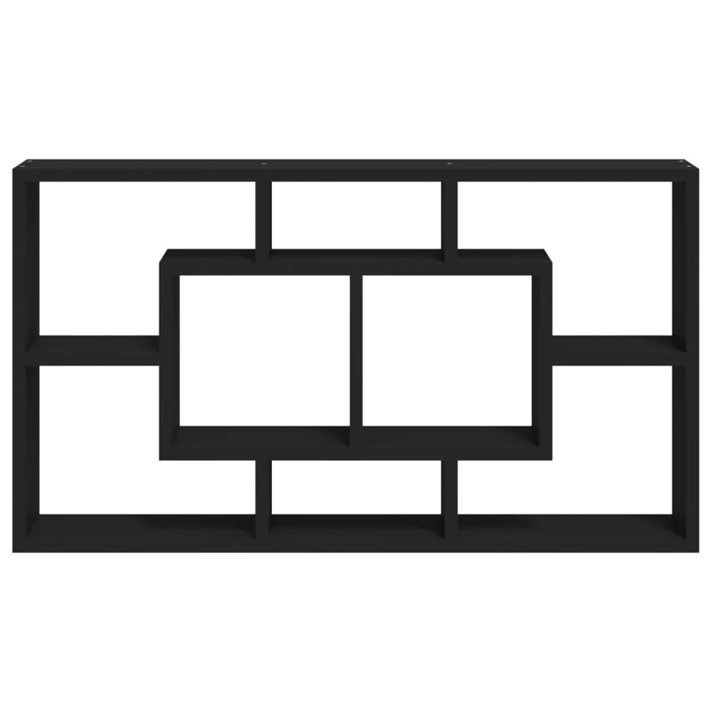 Wall Display Shelf 8 Compartments Black