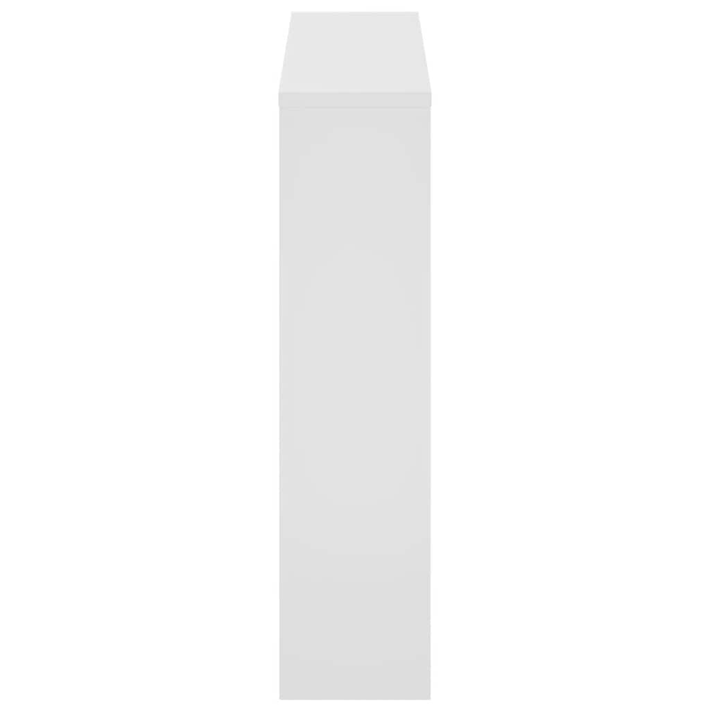 Shoe Cabinet with Mirror 2-Layer High Gloss White 63x17x67 cm