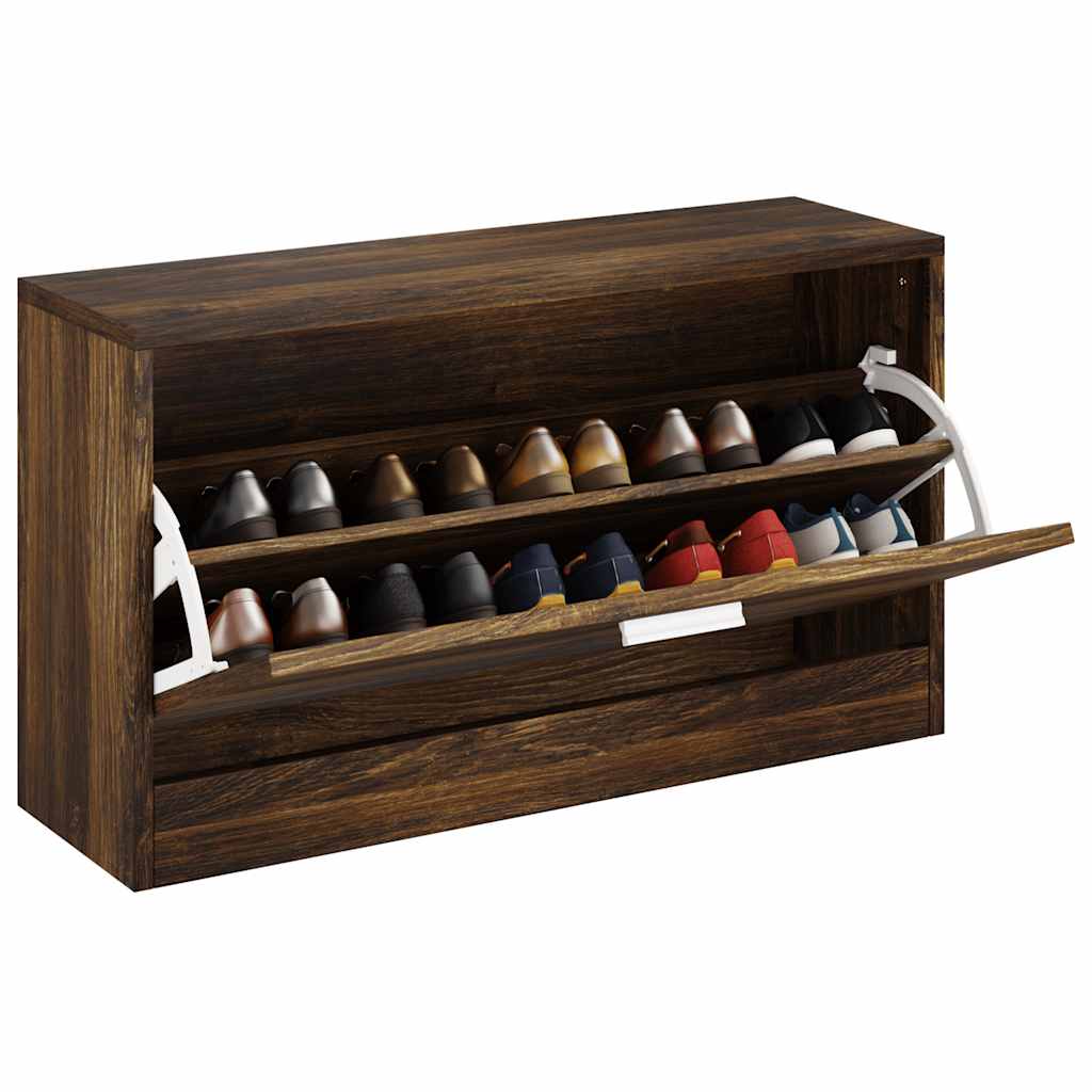 Shoe Bench Smoked Oak 80x24x45 cm Engineered Wood