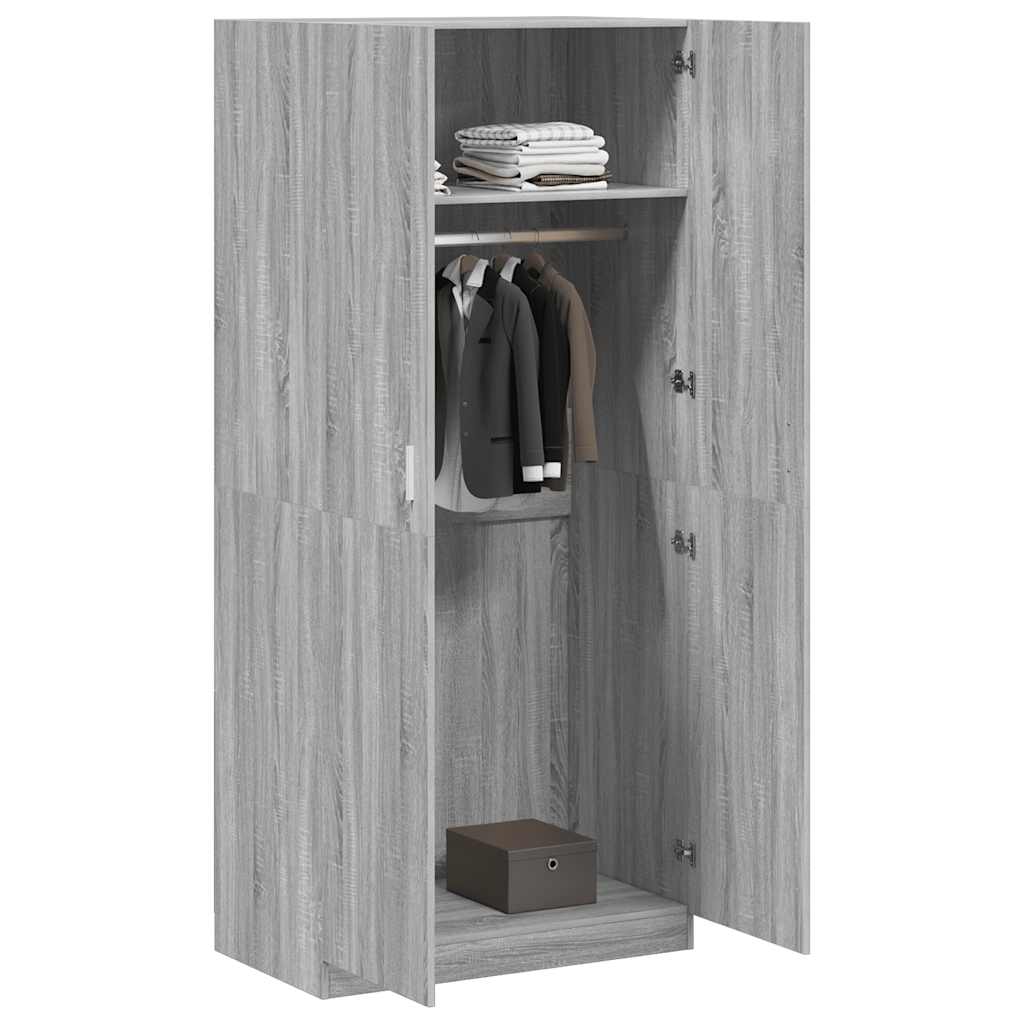 Wardrobe Grey Sonoma 90x50x200 cm Engineered Wood