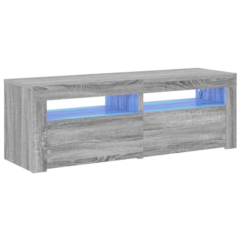 TV Cabinet with LED Lights Grey Sonoma 120x35x40 cm
