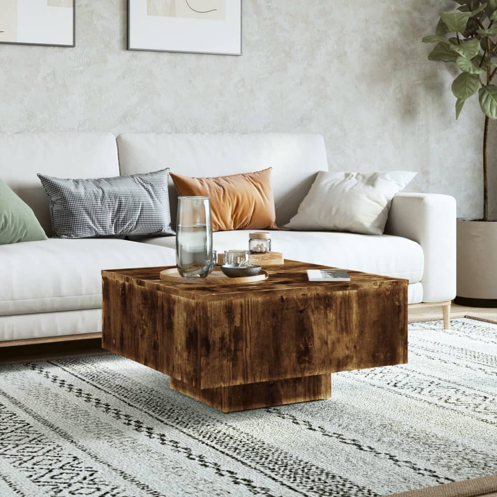 Coffee Table Smoked Oak 60x60x31.5 cm Engineered Wood