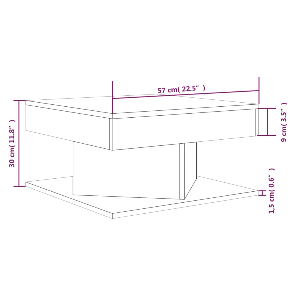 Coffee Table | Smoked Oak | Engineered wood | Low Coffee Table