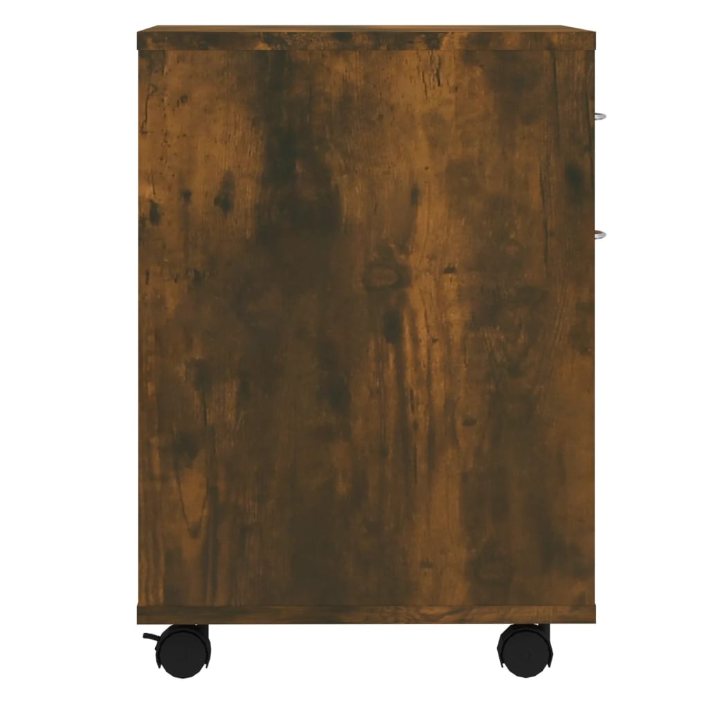 Rolling Cabinet Smoked Oak 45x38x54 cm Engineered Wood