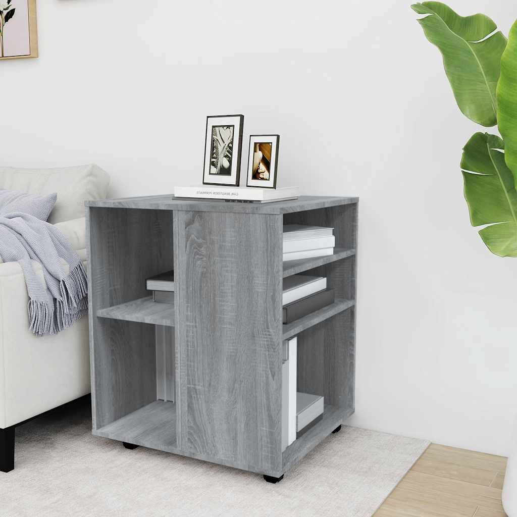 Rolling Cabinet Grey Sonoma 60x53x72 cm Engineered Wood